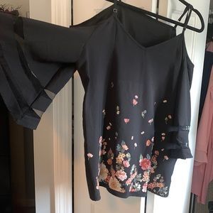 Black off the shoulder adjustable strap top